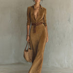 DJANNA - SINGLE-BREASTED BELTED DRESS