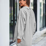Zeagoo Long Cuffed Sleeve Shirts Button Down V Neck Blouse Loose Fitting Tops