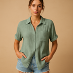 Celeste | The Textured Short-Sleeve Casual Shirt