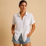 Celeste | The Textured Short-Sleeve Casual Shirt