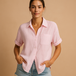 Celeste | The Textured Short-Sleeve Casual Shirt