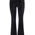 Zeagoo Dark Black Vintage Wide Leg Velvet Flare