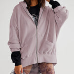 Zeagoo Women's Cardigan Zipper Sweater Loungewear Outerwear Hoodie Long Jacket