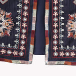 Zeagoo Women's Buttonless Retro Ethnic Style Embroidered Vest Sleeveless Cardigan Crop Top