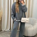 Charlotte Reid | Oversized Knit Wide Leg Lounge Set For Women