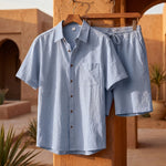 Xavier Linen-Blend Short-Sleeve Set