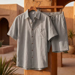 Xavier Linen-Blend Short-Sleeve Set
