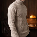 Carlo Cable-Knit Turtleneck Sweater