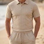 Marcello Textured Polo and Shorts Set