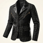 Santos Leather-Trim Houndstooth Jacket