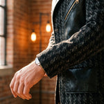 Santos Leather-Trim Houndstooth Jacket