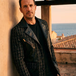 Santos Leather-Trim Houndstooth Jacket