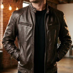 Virgilio Faux Leather Moto Jacket