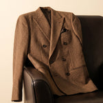 Simon Houndstooth Tweed Double-Breasted Blazer