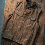 Antonio Faux Leather Vest Jacket