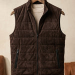 Vicente Quilted Suede Vest
