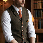 Vicente Tweed Lapelled Waistcoat