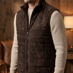 Vicente Quilted Suede Vest