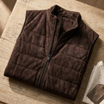 Vicente Quilted Suede Vest