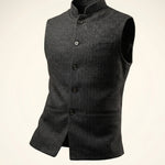Augusto Herringbone Nehru Vest