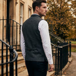 Augusto Herringbone Nehru Vest