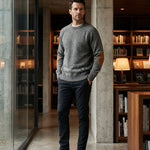 Massimo Elbow-Patch Crewneck Sweater