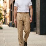 Augusto Linen Pleated Trousers