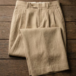 Augusto Linen Pleated Trousers
