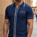 Isidoro Ribbed-Knit Polo Shirt
