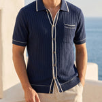 Isidoro Ribbed-Knit Polo Shirt