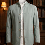 Dante Linen Mandarin Collar Jacket