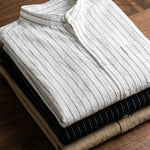 Orazio Linen Blend Mandarin Collar Shirt