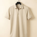 Alberto Cotton Blend Zip Polo