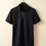 Alberto Cotton Blend Zip Polo