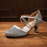 Rafaela Glitter Mesh Heeled Sandal