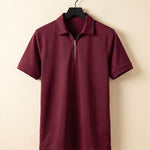 Alberto Cotton Blend Zip Polo