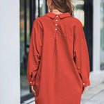 Zeagoo Long Cuffed Sleeve Shirts Button Down V Neck Blouse Loose Fitting Tops