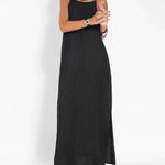 Zeagoo Women's Casual Loose Sleeveless Spaghetti Side Split Maxi Dress