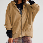 Zeagoo Women's Cardigan Zipper Sweater Loungewear Outerwear Hoodie Long Jacket