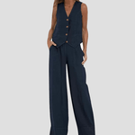 Vest & Pants Cotton Leisure Suit