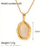 Gold Snake Chain Moonstone Pendant Necklace