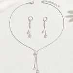 ADJUSTABLE HEART PENDANT NECKLACE & EARRINGS SET
