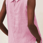 Linen Short-sleeved Blouse With A Round Neck