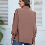 Zeagoo V Neck Button Down Shirts Long Sleeve Collared Blouses Tops