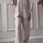 Harriet Campbell | Linen-Feel Wide Leg Two Piece Set For Women