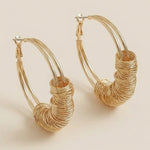 Gold Twisted Wire Knot Hoop Earrings