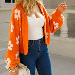 Zeagoo Women's Cute Daisy Knit Cardigan Long Sleeve Casual Flower Open Front Sweater Tops
