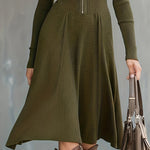 ZINNIA | ZIPPERED LONG SLEEVE DRESS WITH STRETCH FABRIC