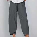 Solid Color Simple Casual Ankle Pants