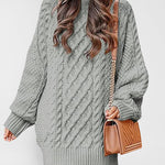 Zeagoo Women's Crewneck Long Sleeve Loose Oversized Cable Knit Chunky Pullover Short Sweater Dresses